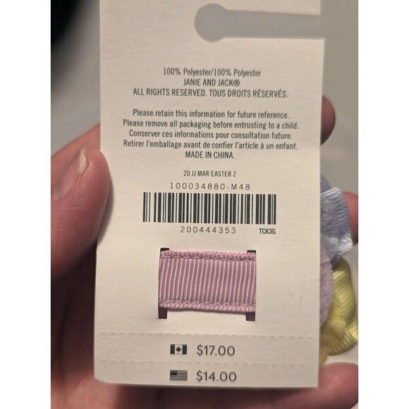 JANIE AND JACK NWT Set of 2 Bows One Coral Red Bow and One Multicolored (1097) - Picture 4 of 8